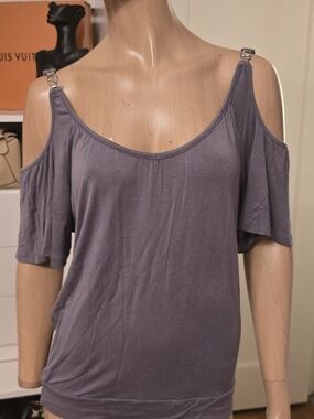 Guess Cold-Shoulder Tank Top in Slate Purple